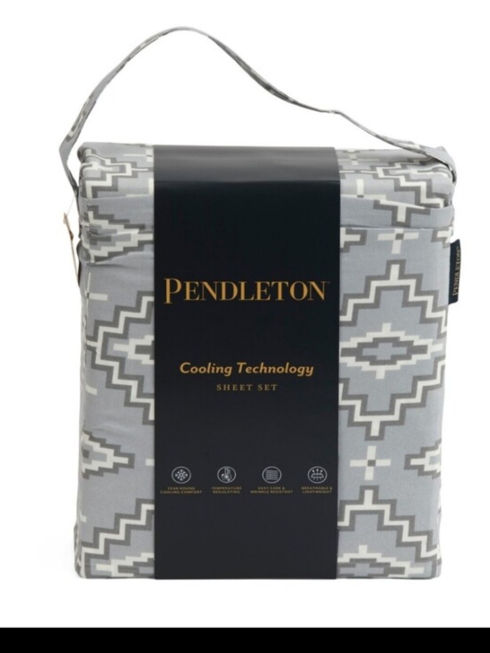 Pendleton Cooling Technology King Sheet Set In Grey Aztec Print